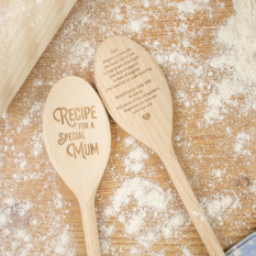 Hampers and Gifts to the UK - Send the Personalised Recipe for a Special Person Wooden Spoon